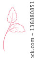 Leaf Sprig Botanical Line Art 138880851
