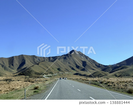 A single road leading to Mount Cook and Lake Pukaki 138881444