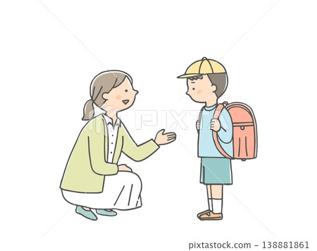 一位女輔導員正在和一位看起來很焦慮的男孩交談。 138881861