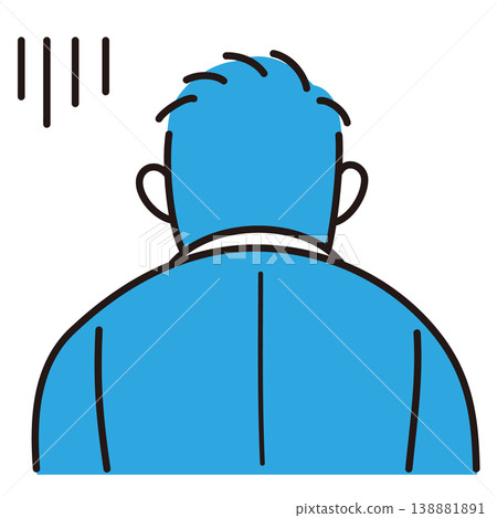 An illustration of a tired, dejected office worker's back. 138881891