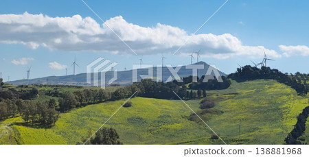Image of Beautiful Hills and meadows at Sicily Image of Beautiful Hills and meadows at Sicily 138881968