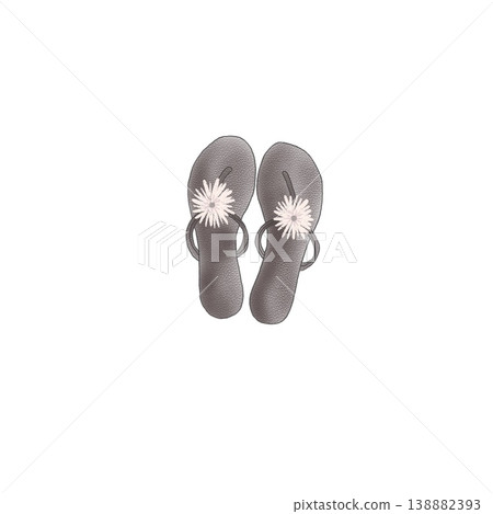 Illustration material of women's shoes, sandals, and beach sandals. Illustration material of women's shoes, sandals, and beach sandals. 138882393