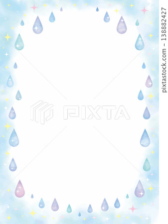 水彩水滴邊框背景 - 直式版 水彩水滴邊框背景 - 直式版 138882427