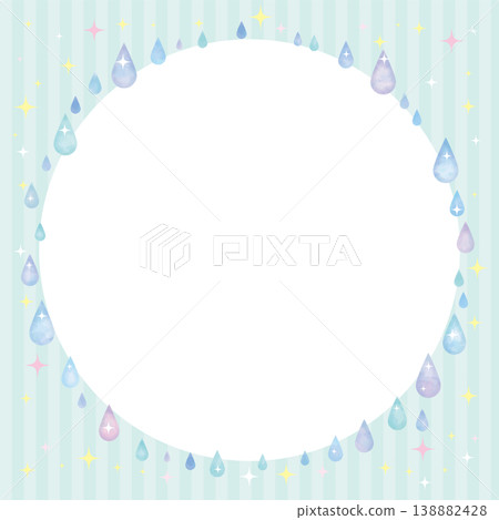 可愛的水彩水滴邊框背景 - 圓形 可愛的水彩水滴邊框背景 - 圓形 138882428