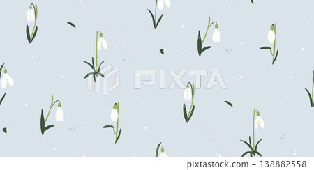 Snowdrop flower pattern Snowdrop flower pattern 138882558