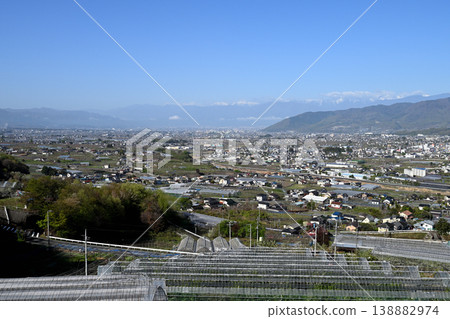 A view of the Kofu Basin from the top of the hill. 138882974
