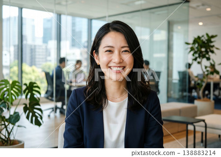 日本女商人辦公室裡的笑容-生成式人工智慧 日本女商人辦公室裡的笑容-生成式人工智慧 138883214