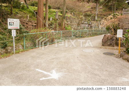 A landscape where arrows are drawn on the ground. A landscape where arrows are drawn on the ground. 138883248