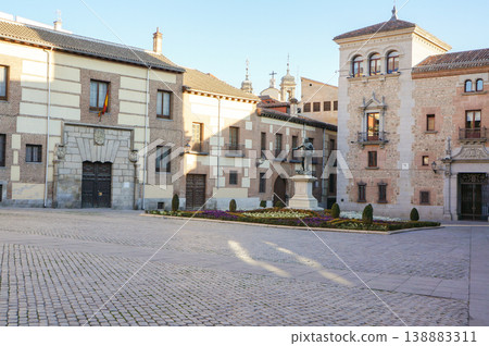 A scene from the quiet and charming little Plaza de Villa in the Centro district of Madrid, Spain. A scene from the quiet and charming little Plaza de Villa in the Centro district of Madrid, Spain. 138883311