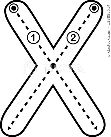 Letter X Tracing Worksheet for Kids, Black and White Alphabet Handwriting Practice 138883514