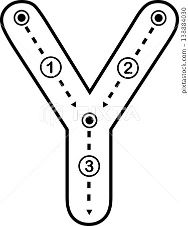 Letter Y Tracing Worksheet for Kids, Black and White Alphabet Handwriting Practice Letter Y Tracing Worksheet for Kids, Black and White Alphabet Handwriting Practice 138884030