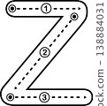 Letter Z Tracing Worksheet for Kids, Black and White Alphabet Handwriting Practice 138884031