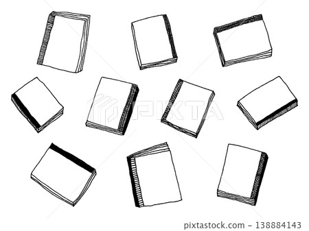 A set of simple, hand-drawn illustrations for right-bound and left-bound books. 138884143