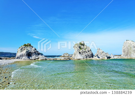 Jodogahama Beach in the blue sky, Iwate Prefecture 138884239