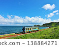 青森縣五能線，藍天碧海 138884271