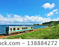 青森縣五能線，藍天碧海 138884272