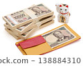 Money and inviting cat 138884310