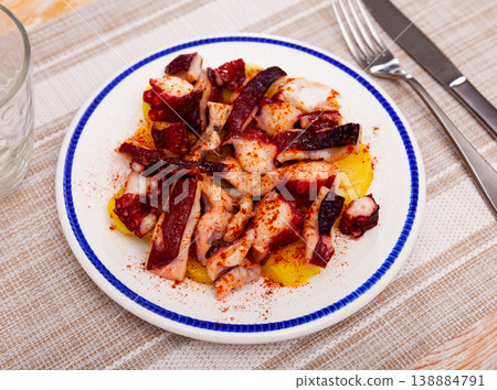 Dish of Spanish cuisine is the octopus in Galician Dish of Spanish cuisine is the octopus in Galician 138884791