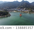 The torii gate of Itsukushima Shrine in the spring morning sun 138885357