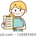An illustration of a female pharmacist explaining something while holding a checklist. 138885464