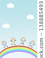 孩子們在彩虹上跳躍 138885493