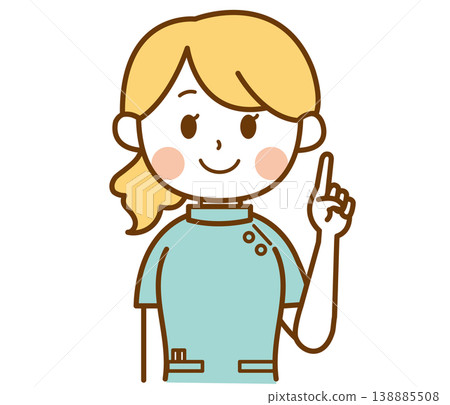 Illustration of a female pharmacist explaining points. 138885508