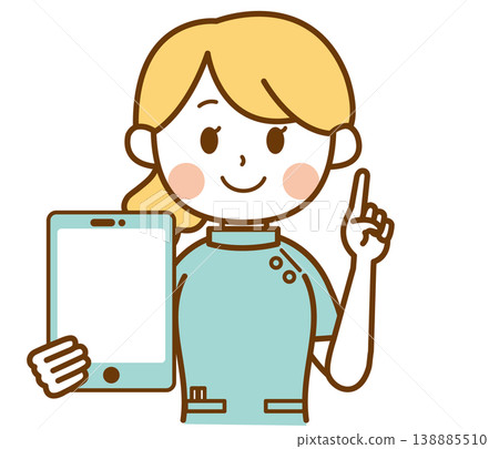 An illustration of a female pharmacist explaining something while holding a tablet. An illustration of a female pharmacist explaining something while holding a tablet. 138885510