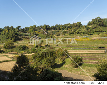 A beautiful autumn day in the Inabuchi rice terraces of Asuka Village. 138885651