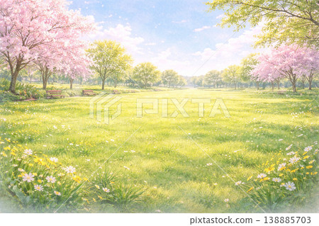 Spring Series: Springtime parks and lawns offering a sense of openness 138885703