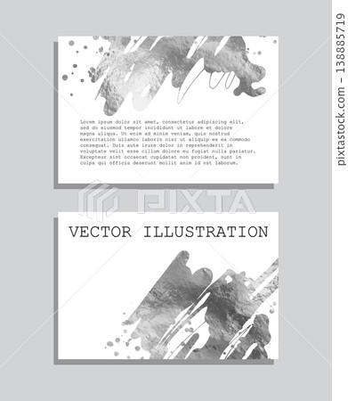 Silver foil abstract grunge banner. Texture, silver foil effect background vector illustration. Silver foil abstract grunge banner. Texture, silver foil effect background vector illustration. 138885719