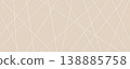 Chaotic straight white lines crossing on beige 138885758