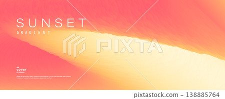 Bright sunset gradient background with coral pink 138885764
