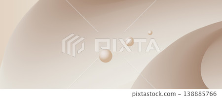 Plain cream gradient background with beige curves 138885766