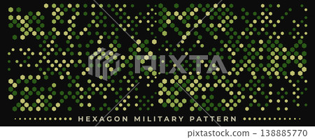Abstract hexagon camouflage pattern 138885770
