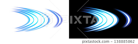 Blue light trail speed effect on transparent and black backgrounds Blue light trail speed effect on transparent and black backgrounds 138885862