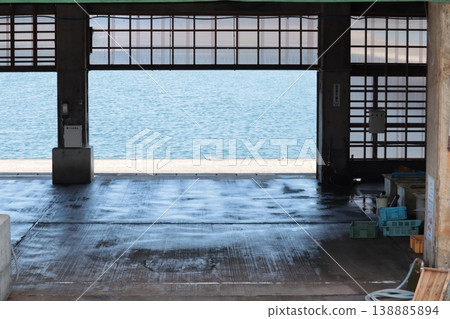 The auction area at Moroyose Fishing Port after closing time The auction area at Moroyose Fishing Port after closing time 138885894