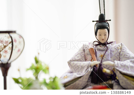 The Emperor doll (male doll) of the Hina doll festival / A traditional Japanese event for the Doll Festival (Hina Matsuri) 138886149