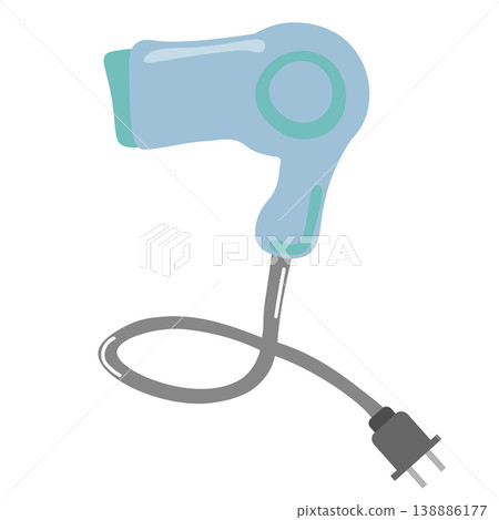 一張淺藍色吹風機的簡圖。 一張淺藍色吹風機的簡圖。 138886177