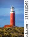 Eierland, De Cocksdorp, Texel, The Netherlands, Oktober 28th, 2024, The Iconic Red Lighthouse is 138886269