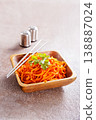 Carrot salad. French Grated Carrot Salad. Shredded carrot with garlic and black pepper 138887024