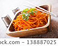 Carrot salad. French Grated Carrot Salad. Shredded carrot with garlic and black pepper 138887025