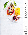 dragon fruit and other exotic fruits, fruit salad 138887034