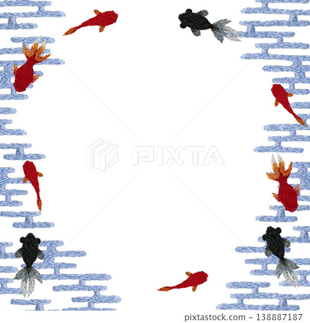 【金魚框】手工刺繡插畫材質 138887187