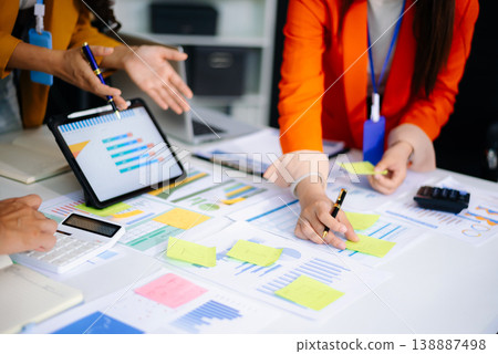 Business People Planning Strategy Analysis from financial document report, Office Concept 138887498
