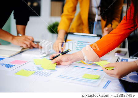 Business People Planning Strategy Analysis from financial document report, Office Concept Business People Planning Strategy Analysis from financial document report, Office Concept 138887499