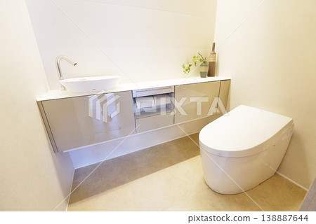Clean and bright restroom Clean and bright restroom 138887644