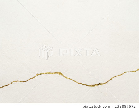 A golden crackle pattern, reminiscent of kintsugi (Japanese art of repairing broken pottery with gold), is drawn on white Japanese paper. A golden crackle pattern, reminiscent of kintsugi (Japanese art of repairing broken pottery with gold), is drawn on white Japanese paper. 138887672