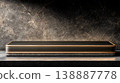 Luxurious black and gold display stand background for product display. 138887778