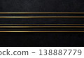 A sophisticated, minimalist design element featuring gold lines on a black background. 138887779