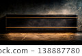 A luxurious display stand background in a heavy, sophisticated black and gold color scheme. 138887780